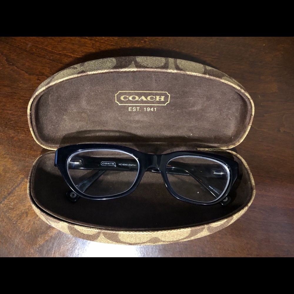 Coach glasses and case - navy/dark turquoise